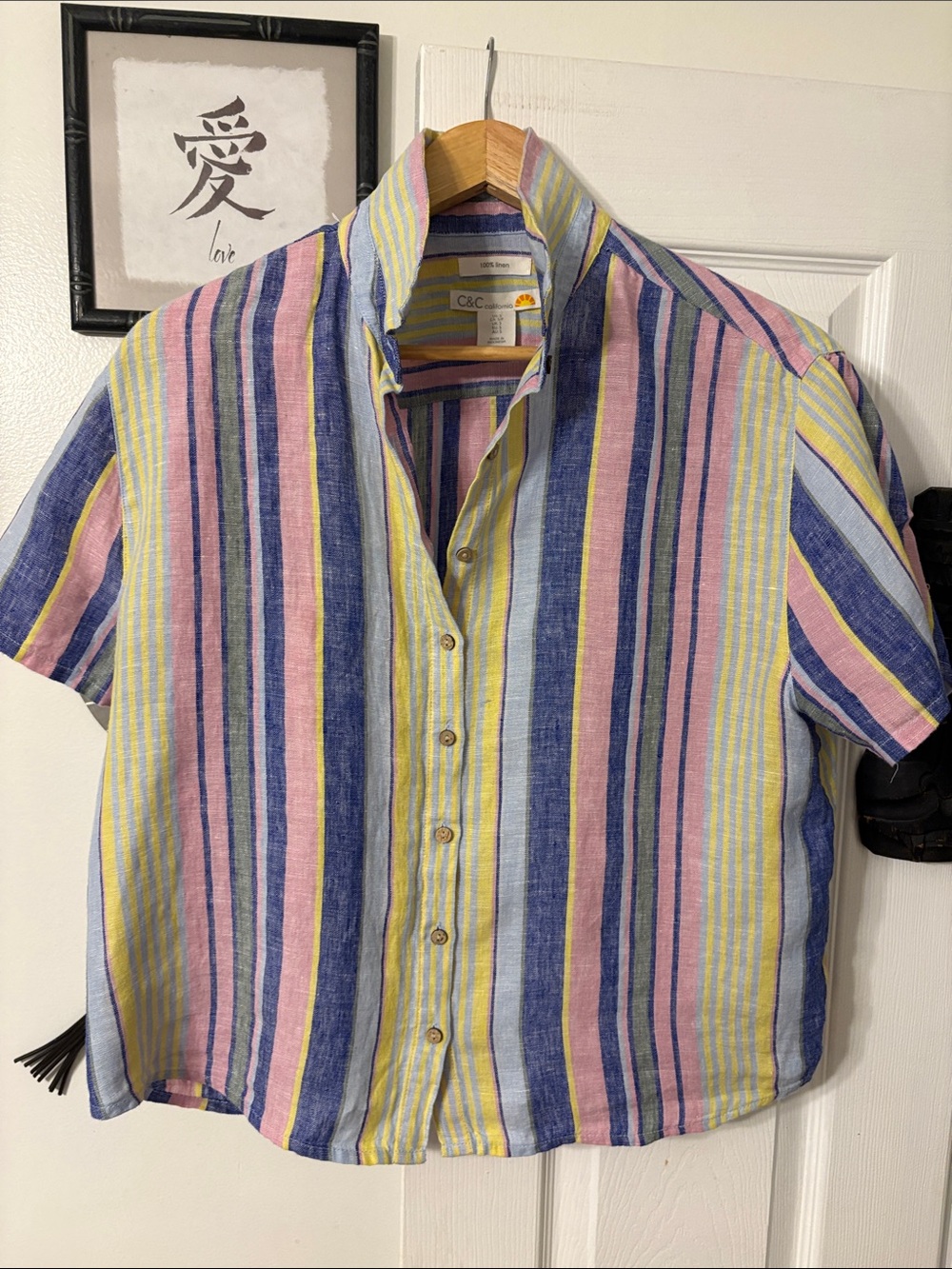 C&C California Pastel Multicolor Striped Short-Sleeve Shirt